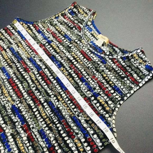 Vintage Plissé Women's Multi-Color Sleeveless Geometric Cropped Tank Top Large - Picture 7 of 9